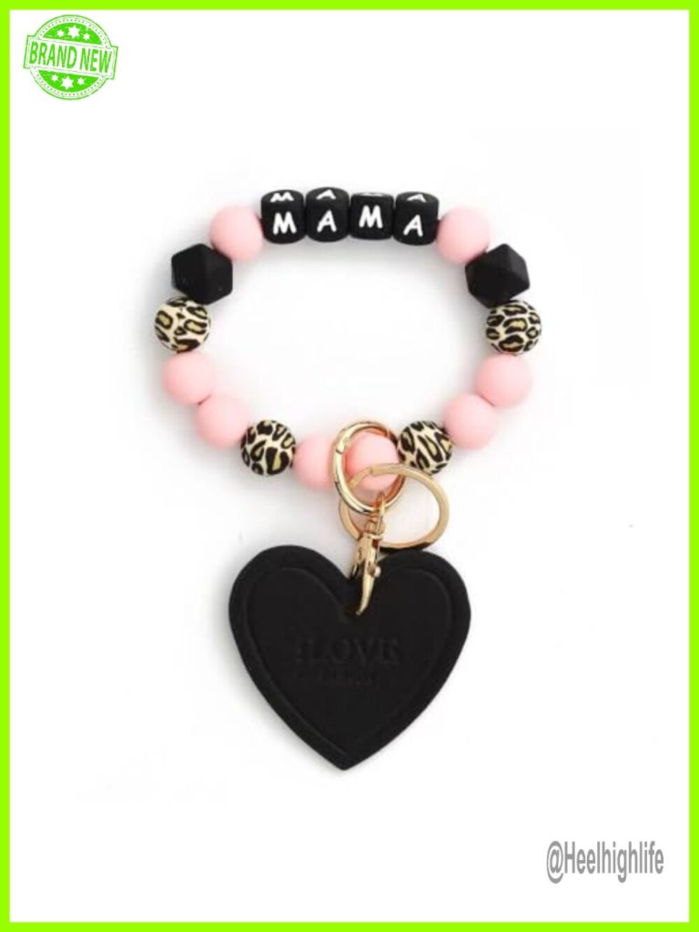 Silicone Beaded Wristlet Keychain for Women Moms